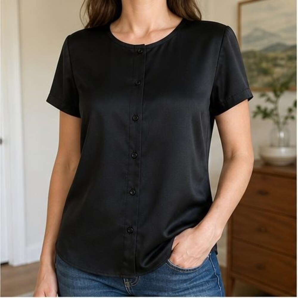 Black Ruffle Blouse - Picture 2 of 6
